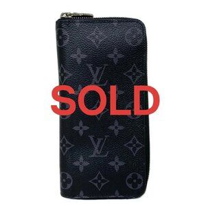 LOUIS VUITTON Zippy Wallet Vertical Monogram Eclipse - Long Wallet 424-060925